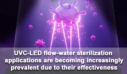UVC-LED flow-water sterilization applications are becoming increasingly prevalent