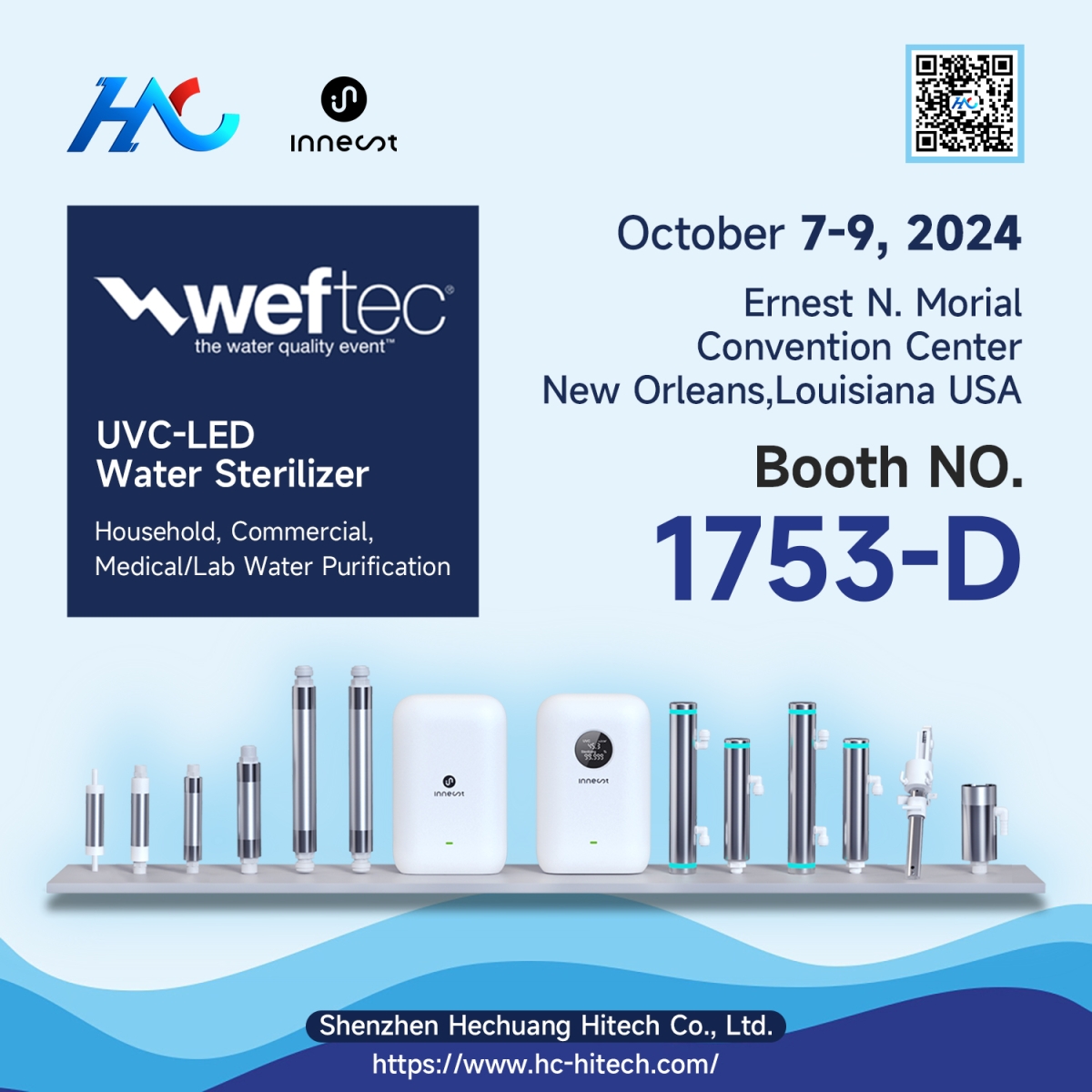 INNEST UVCLED Water Sterilizers Show up at WEFTEC 2024, New Orleans USA